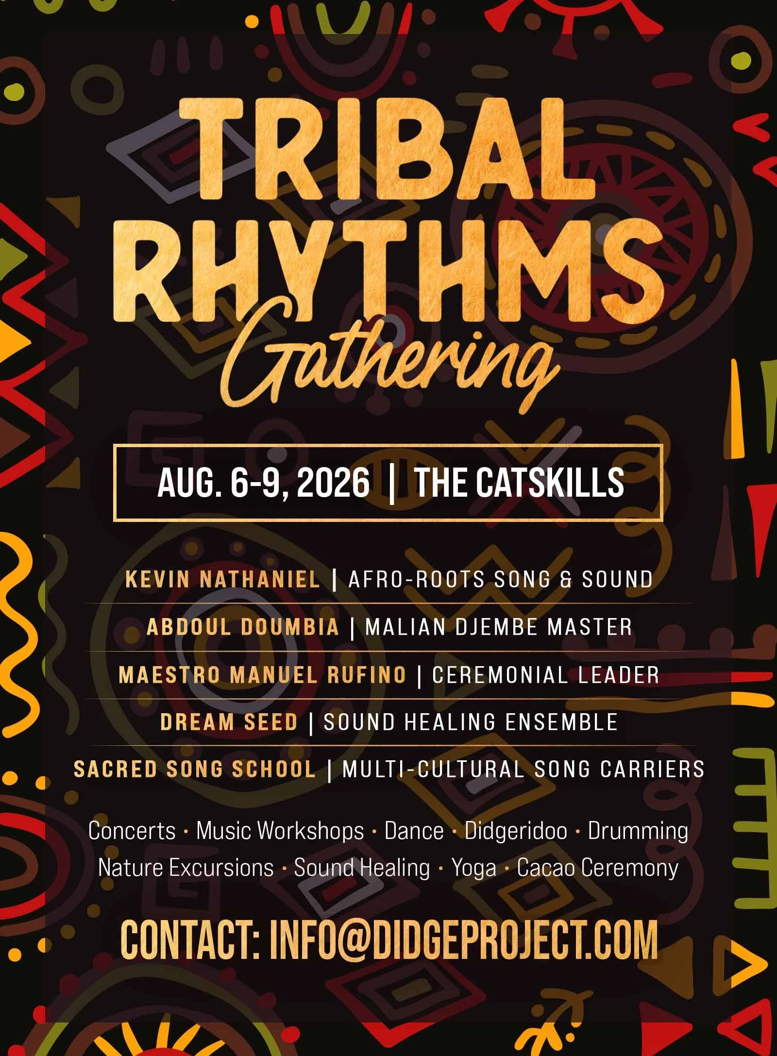 Tribal Rhythms Gathering, August 6-9, 2026