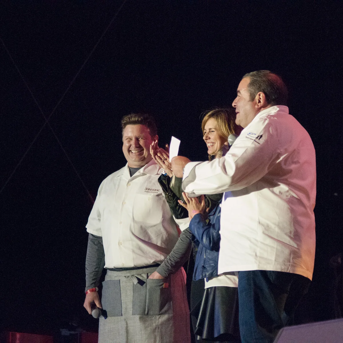 Stephen Stryjewski, Alden Lagasse, and Chef Emeril Lagasse. 