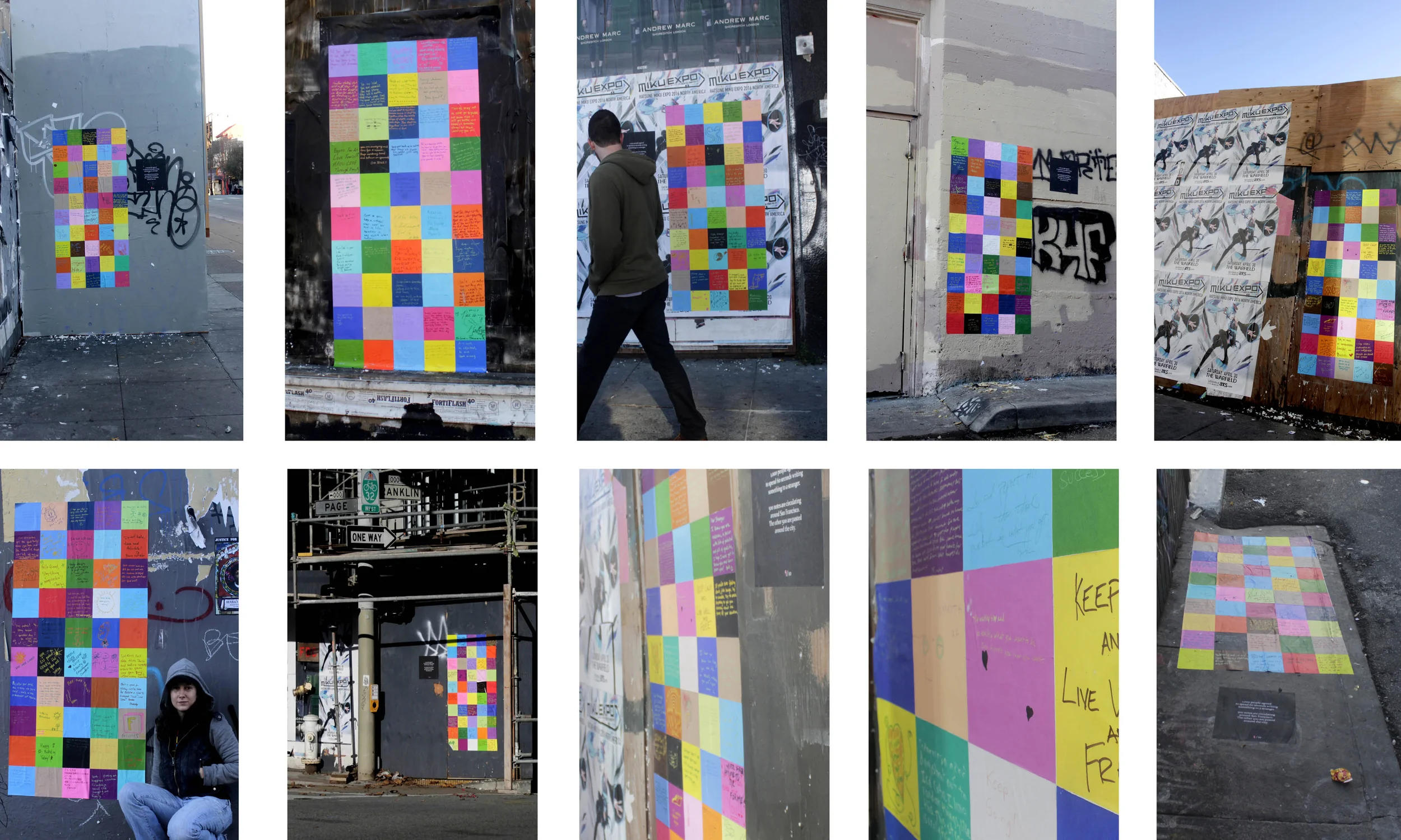  I collected a 1000 notes. Five hundred of them were wheat pasted around the city.    