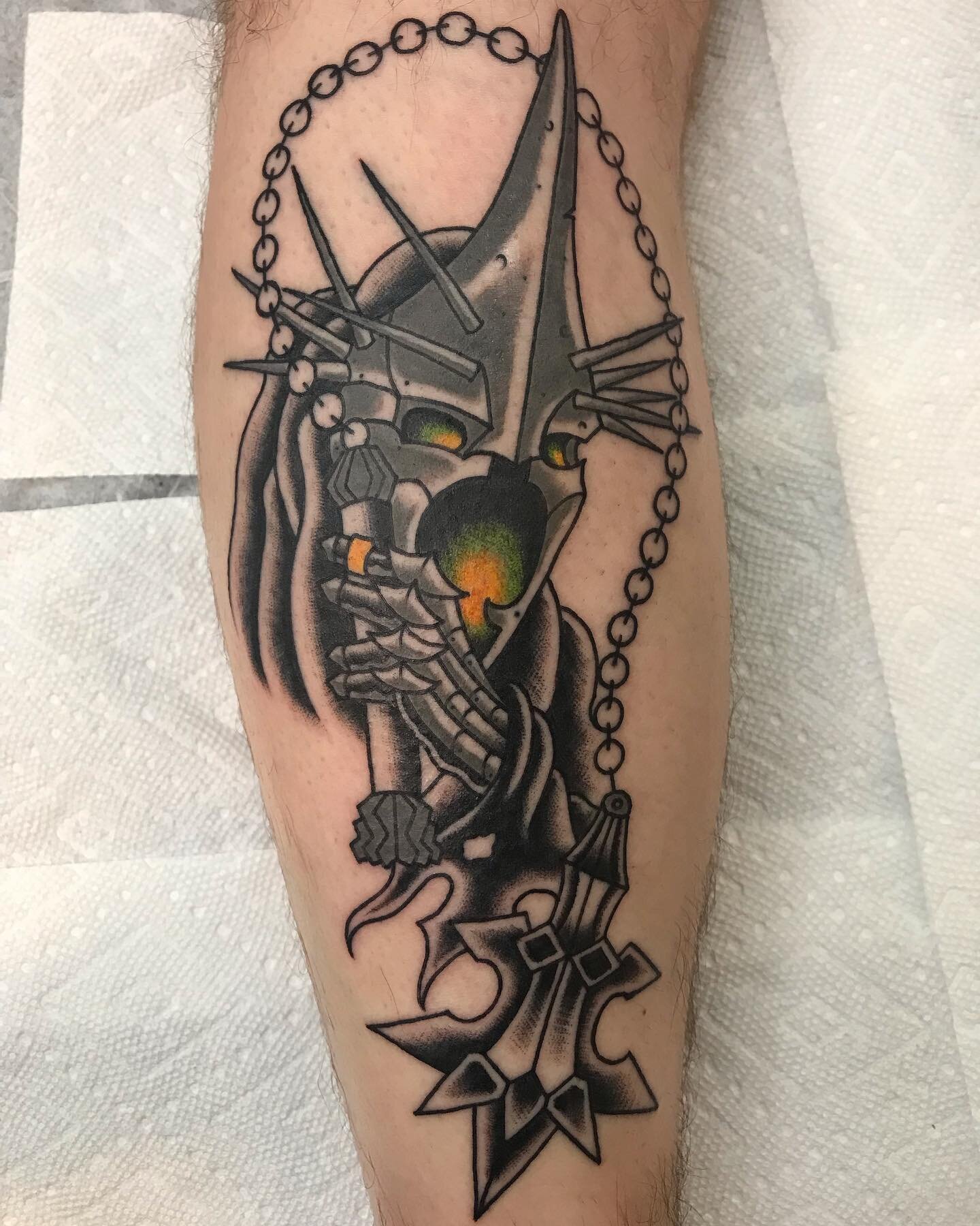Witch king for my homie @s.cary_kitchen thanks again brother 

.
.
.
.
.
#tattoo #tattoos #stl #downtowntattoo #washingtonave #downtownstl #traditionaltattoo #americantraditional #scripttattoo #script #japanese #japanesetattoo #blackandgrey #blackand
