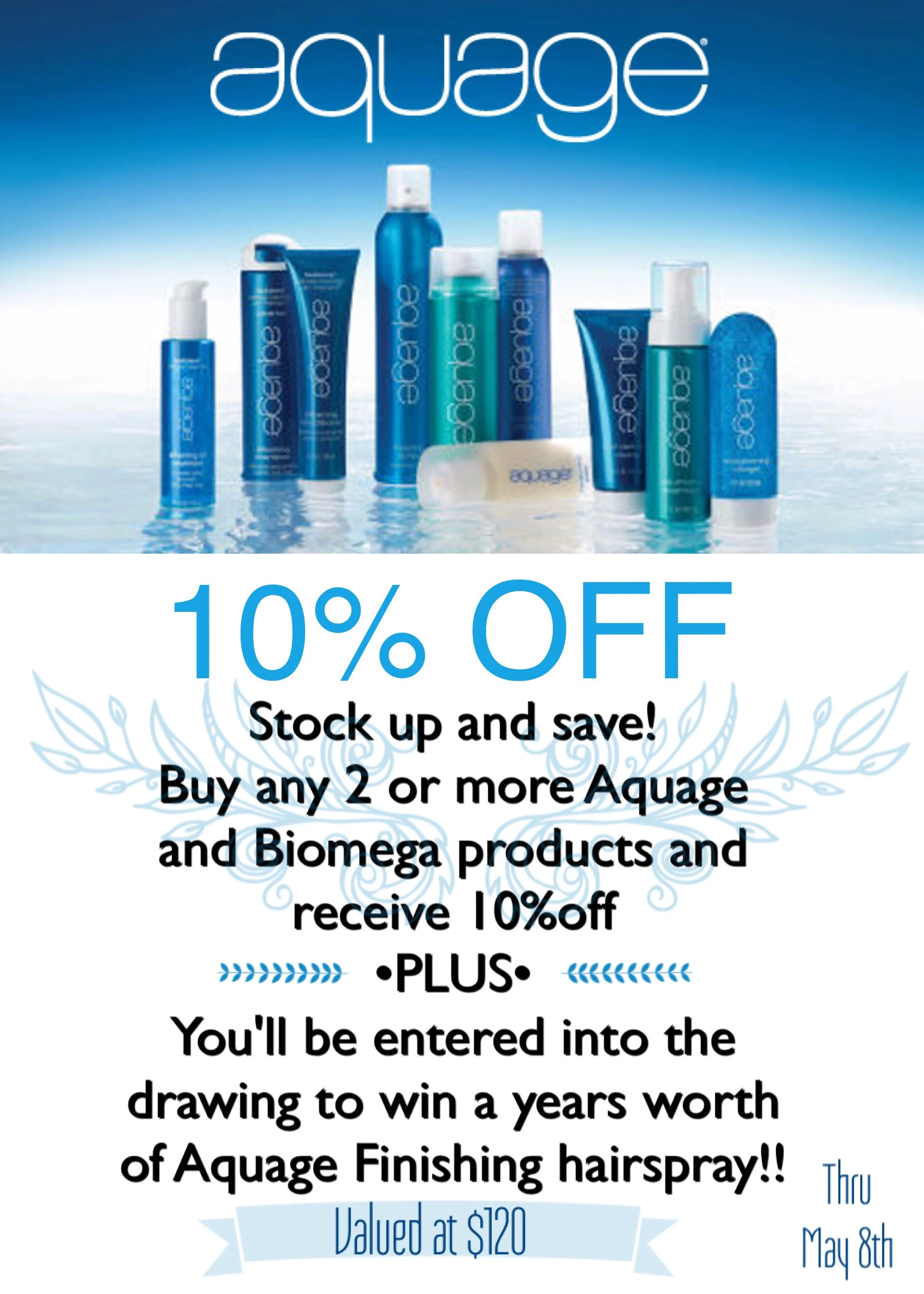 Win a year's worth of FREE Aquage Finishing Spray