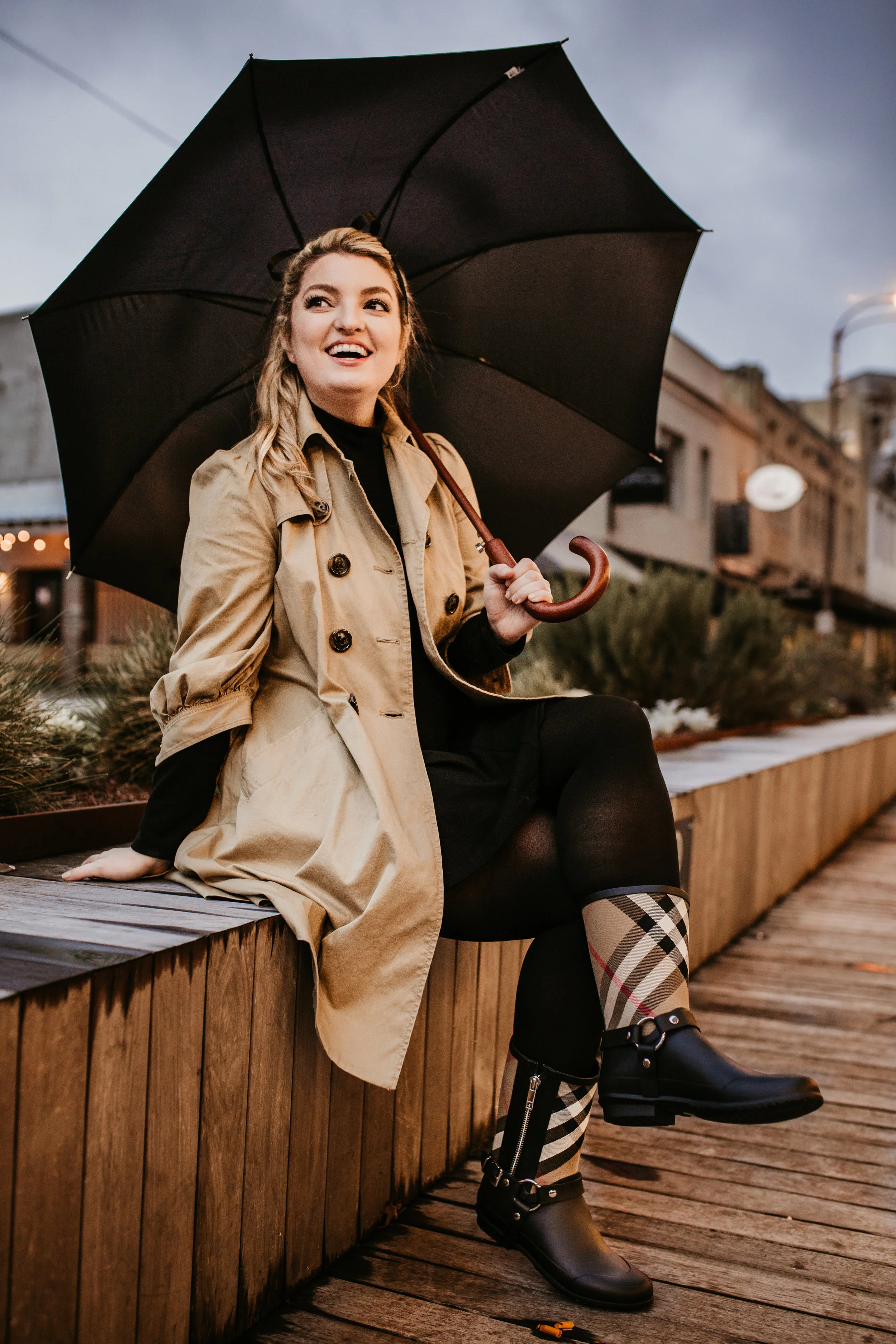 Rainy Day Wear, Burberry Boots, Trenchcoat, Dreary Weather Wear