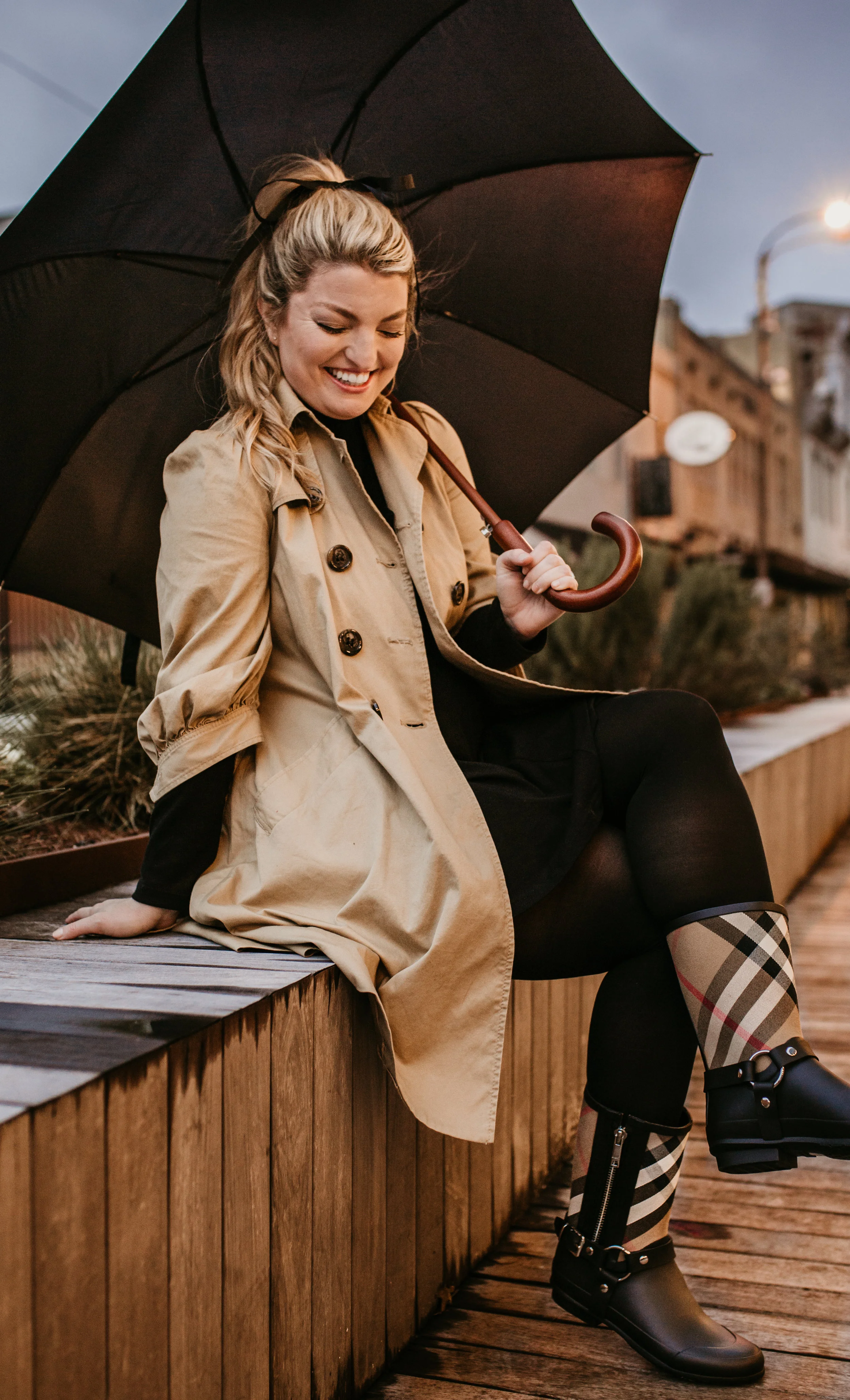 rain boots, how to style rain boots, burberry boots