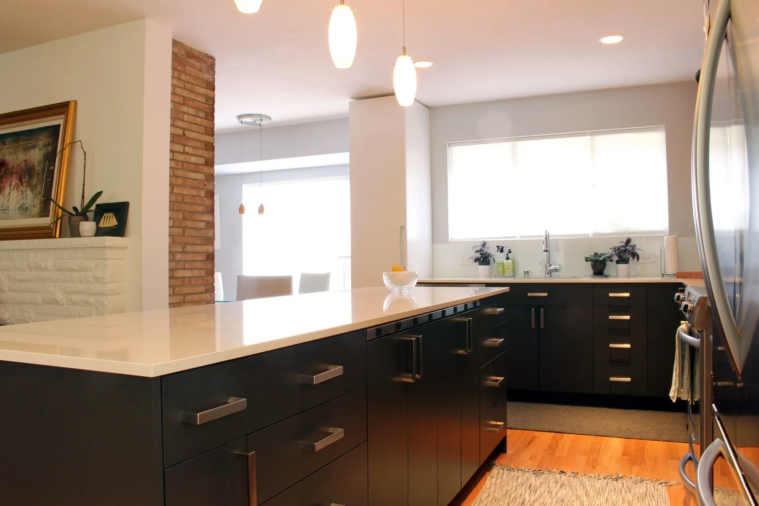  From kitchen into dining area 