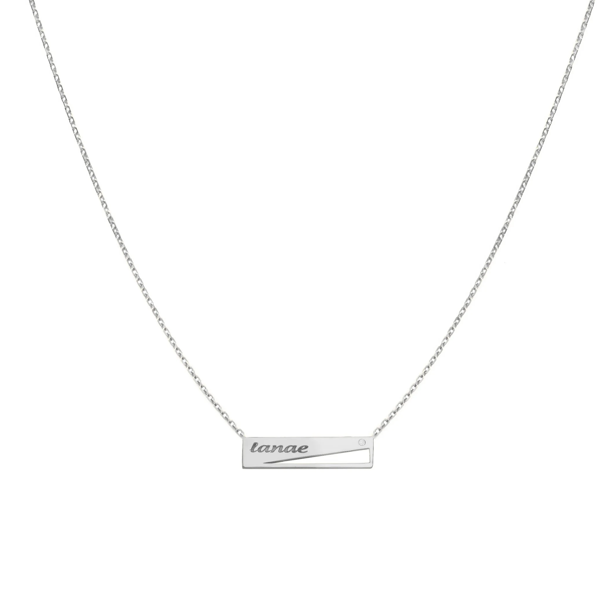 white gold name necklace