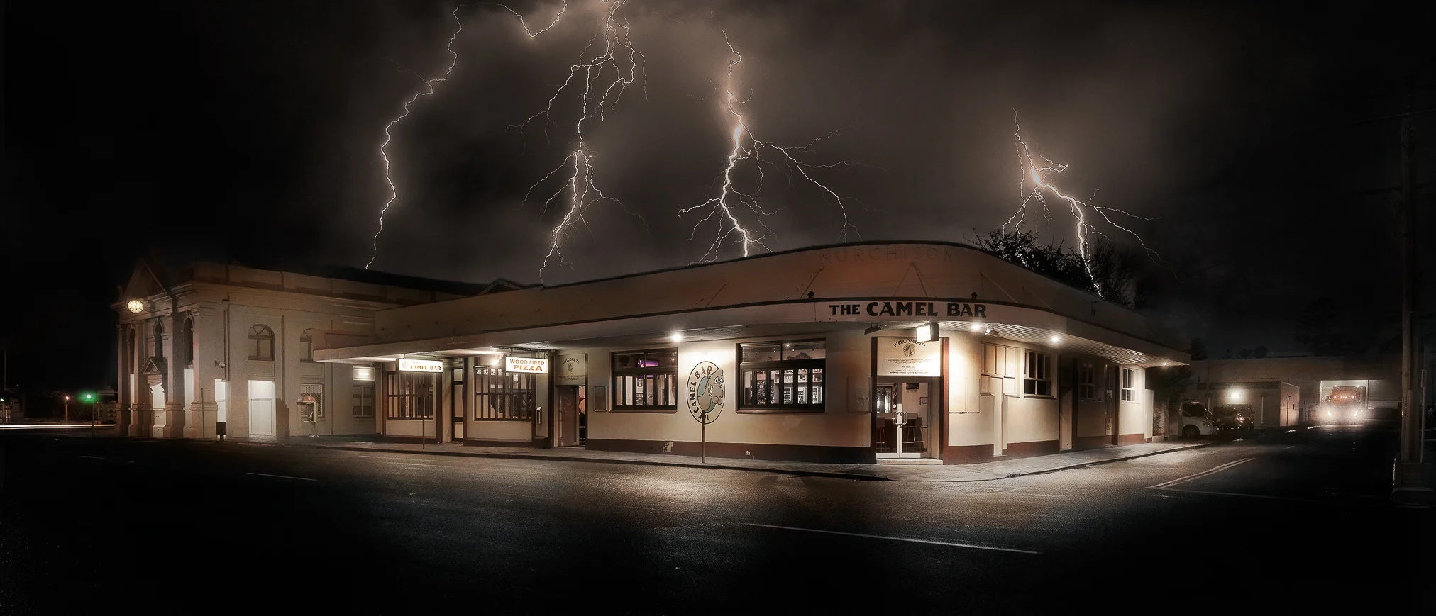 Lightening Over The Camel Bar