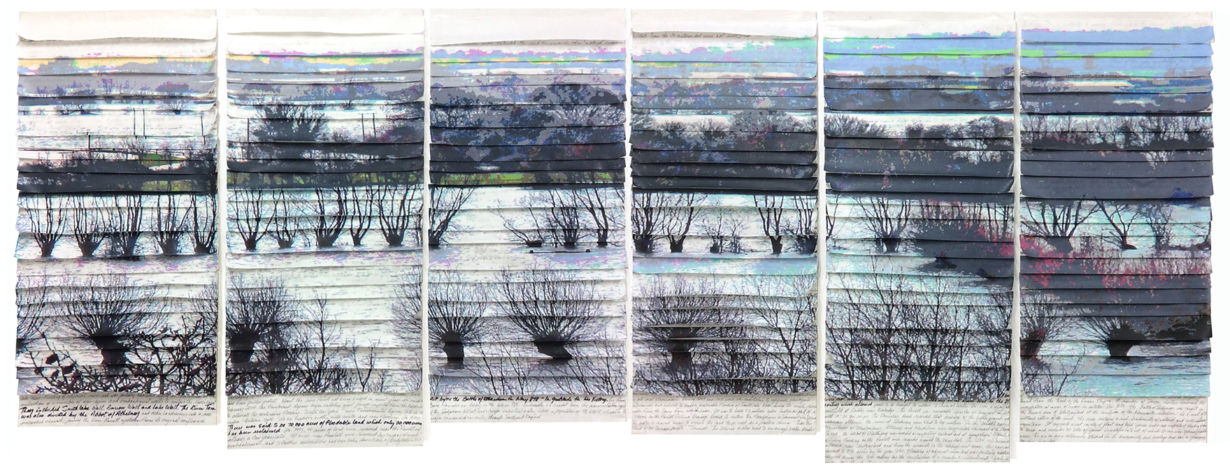 This is called Reality and Rhetoric and is 2.6m wide and relates to the flooding on the Somerset Levels last year.