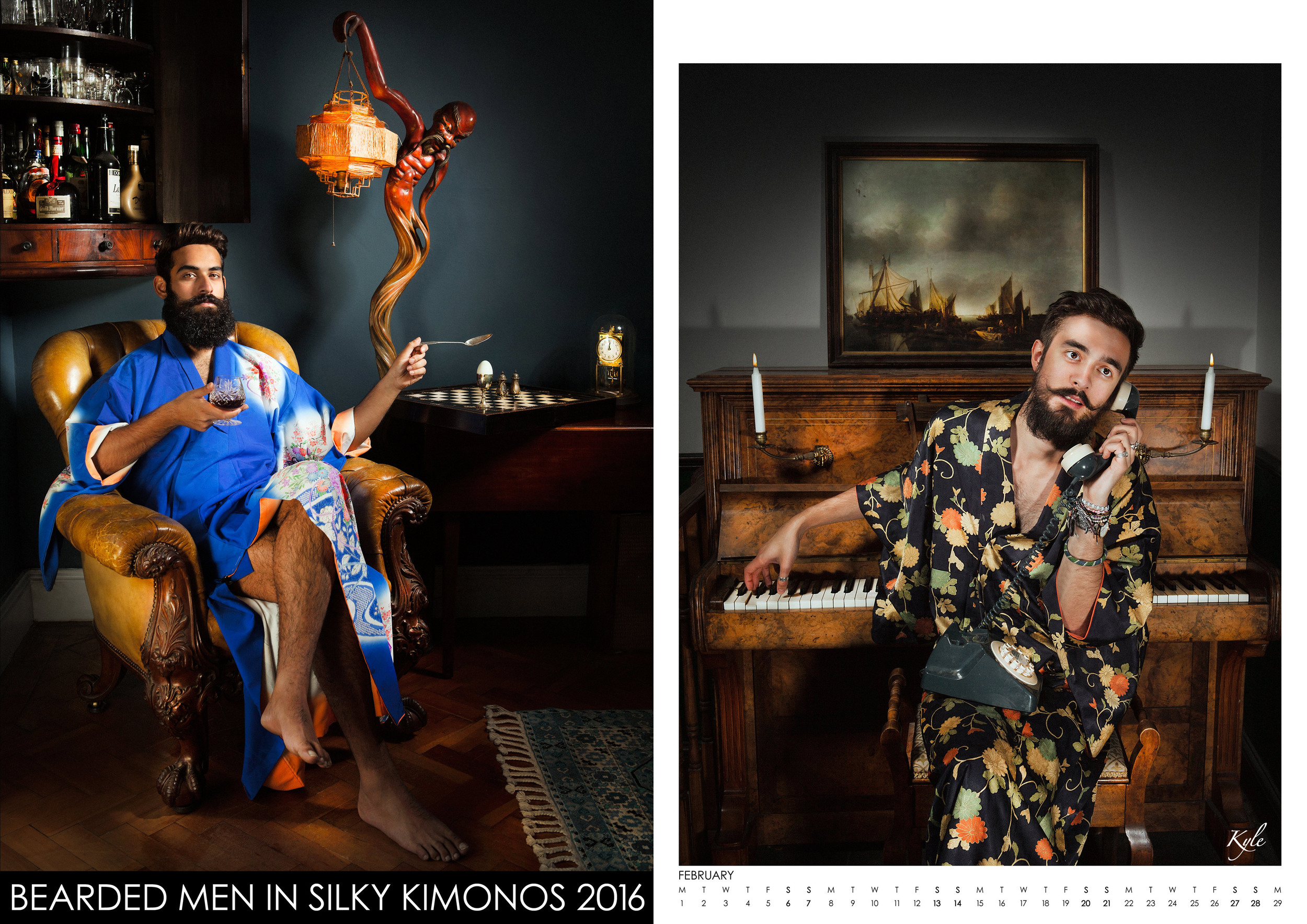 «Bearded Men In Silky Kimonos» calendar 2016