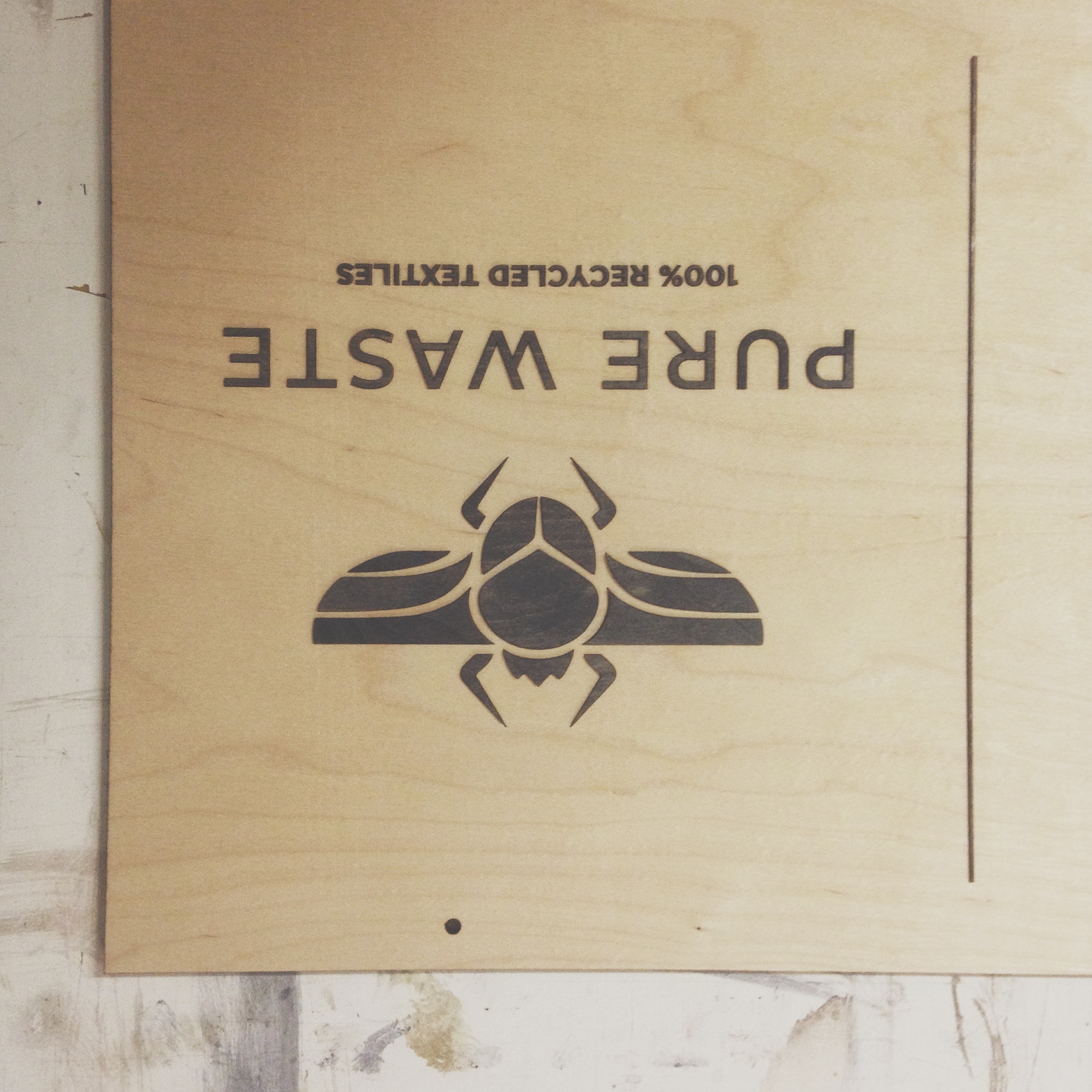 Pure Waste plywood sign laser cut print photo