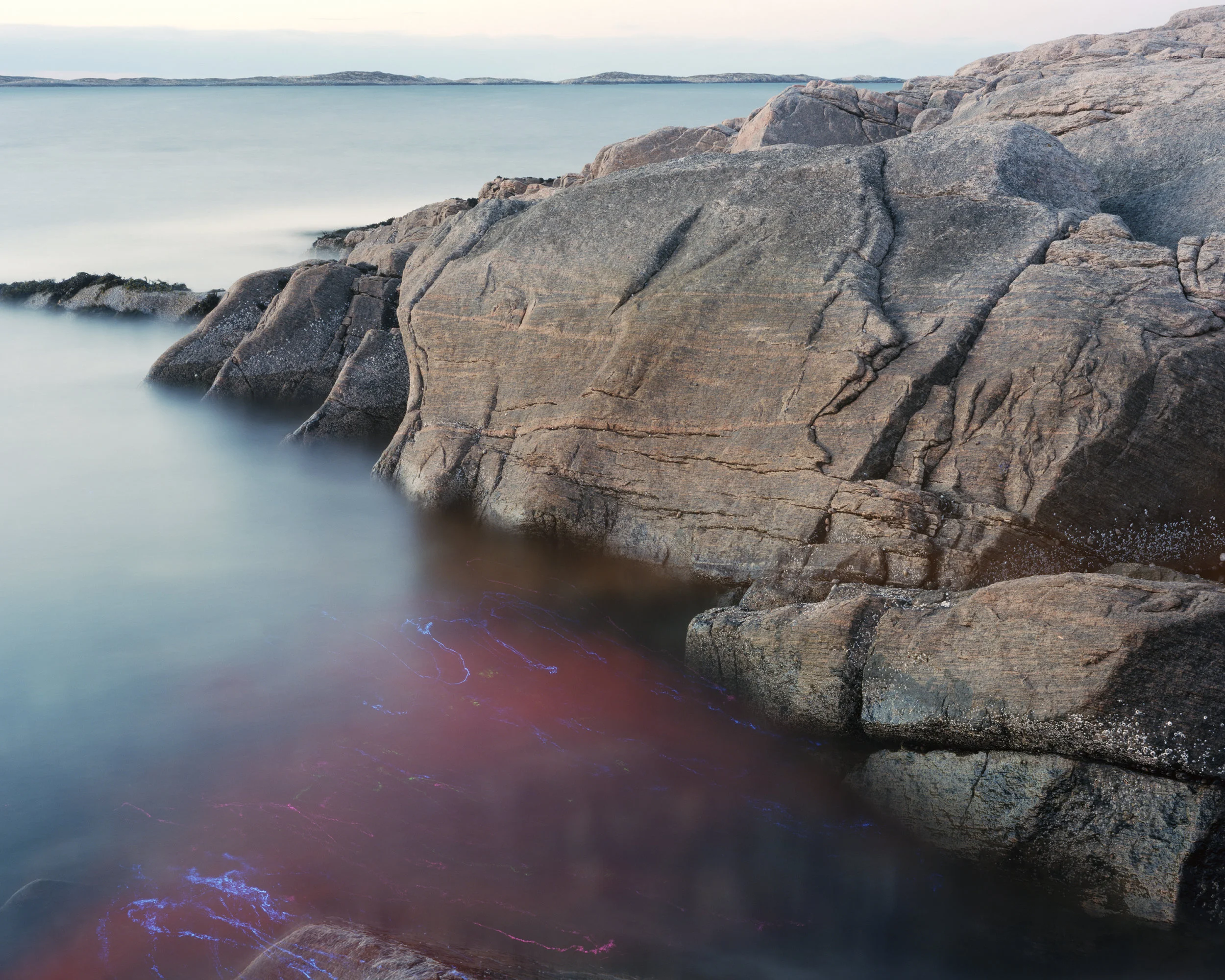 Red Fishing Net with LEDs #012016Analog C-print125 x 1001/8