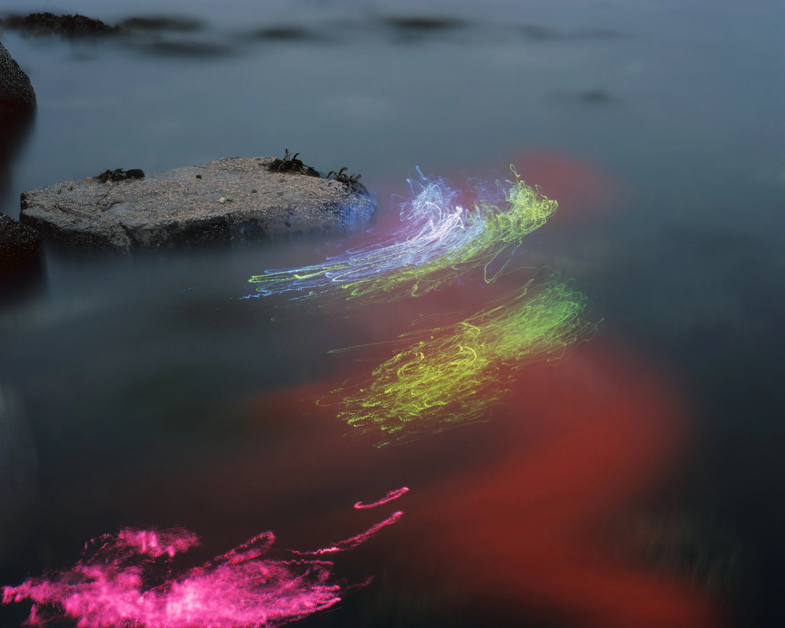 Red Fishing Net with LEDs #02016Analog C-print125 x 1001/8