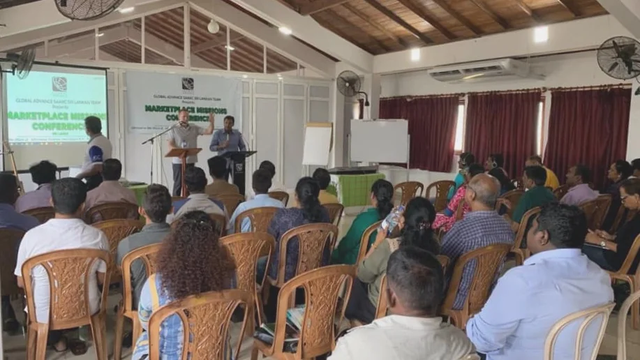Sri Lankan small business owners gather for encouragement and training.