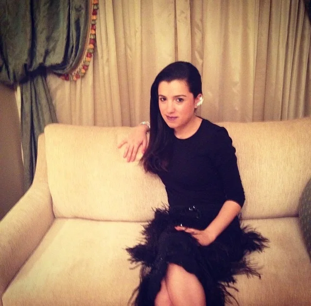 Feathered skirt worn at a wedding