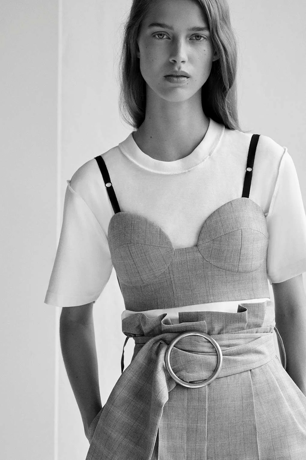 Topshop Boutique bustier top over white tee