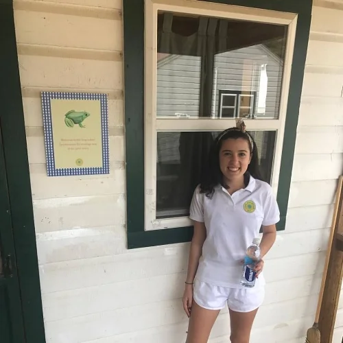 Frog Cabin with happy camper inhabitant 