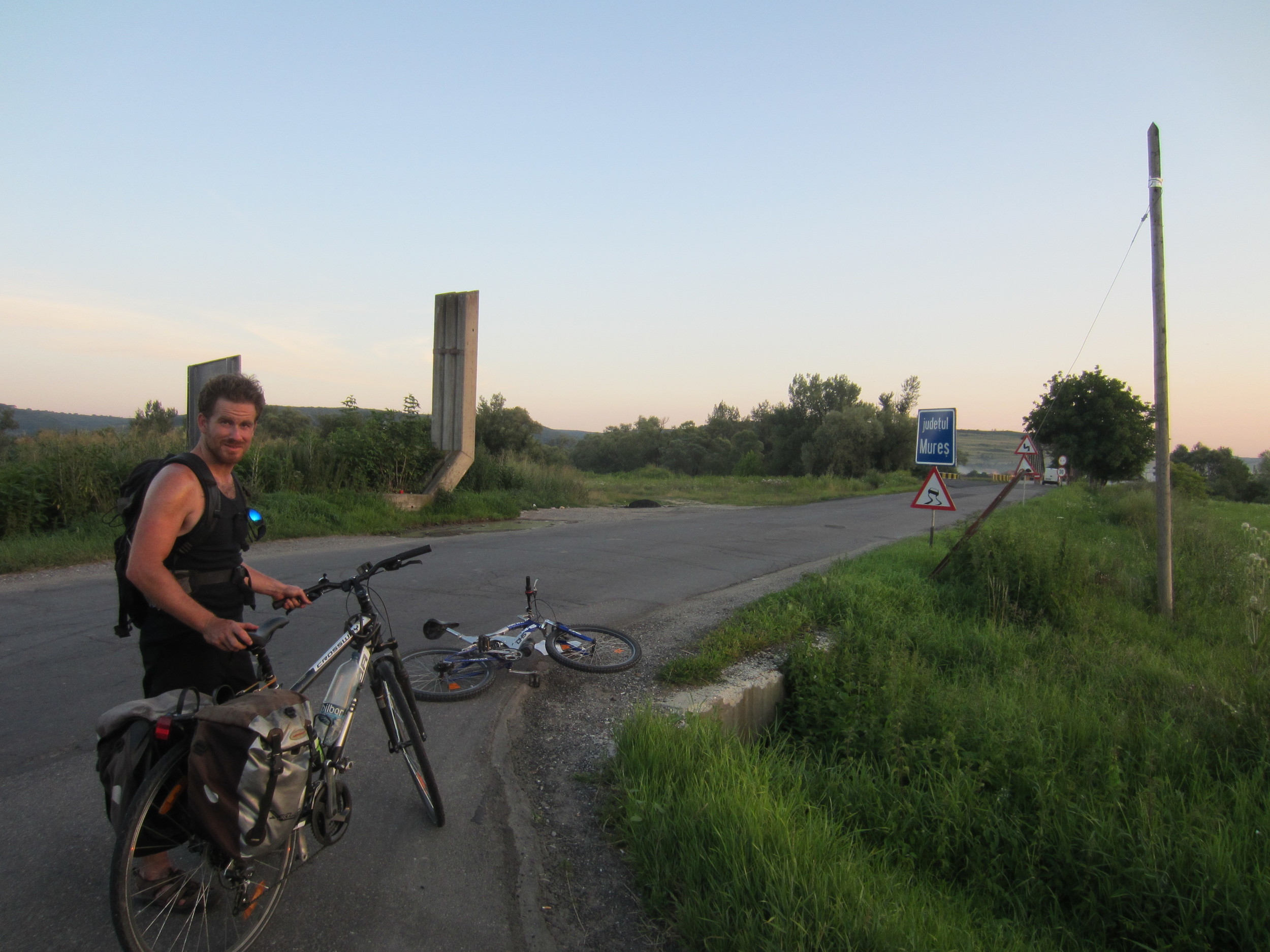 JP loaded his bike with all of my gear when my make-shift rack failed.