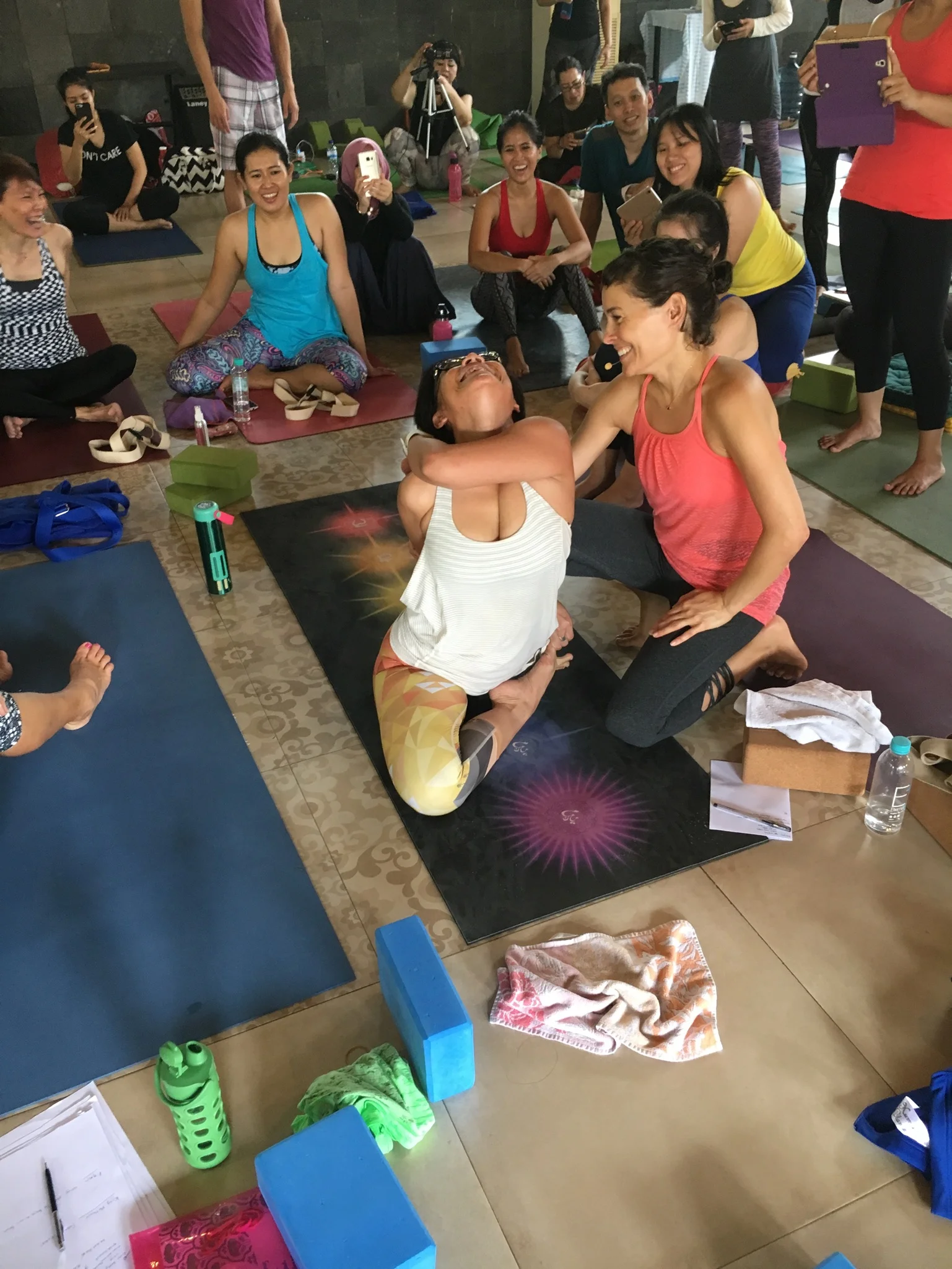 My teacher, Amy Ippoliti, assisting a student in Jakarta, Indonesia. I was lucky to assist her in Asia for three weeks last Spring!