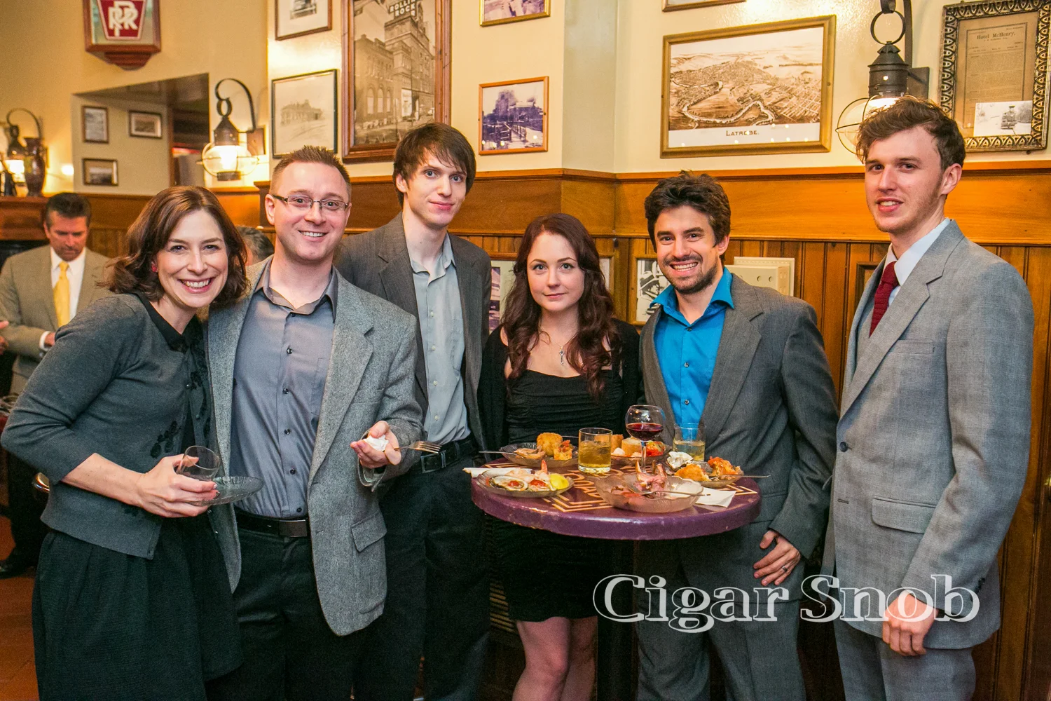 Lori Ostroski, Fred Findley, Cory Macey, Anne and Jered Bundy and Max Schrenk