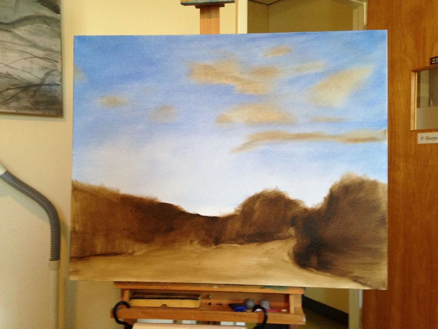 Block-in or lay-in, of my oil painting inspired by the photo above.