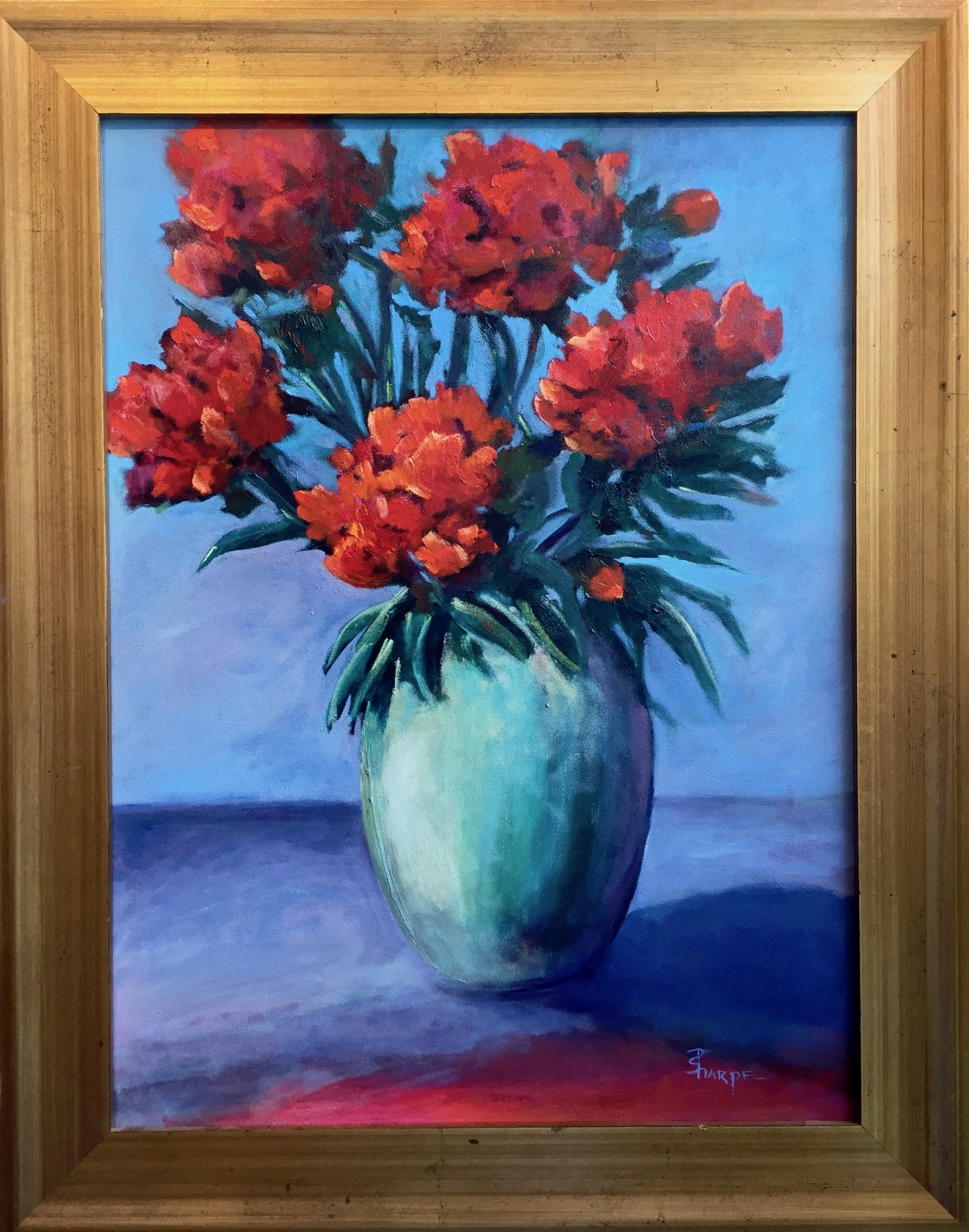 Red flowers anyone? An advantage of painting with oil. — Phyllis Sharpe