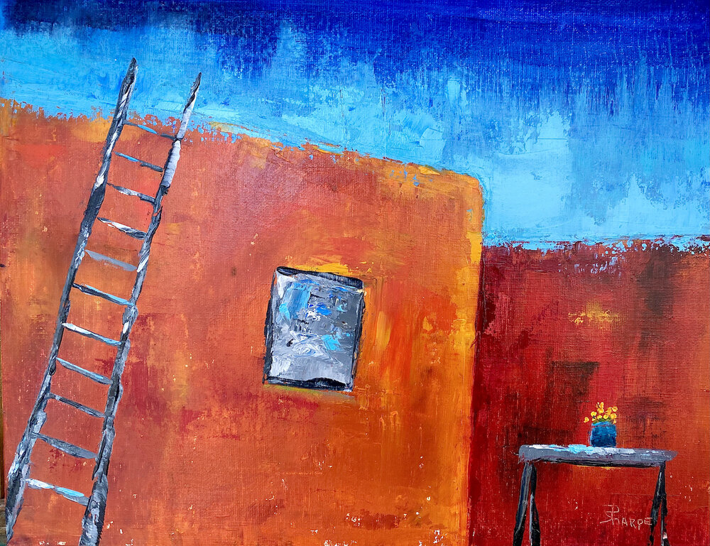 Georgia's-House-New-Mexcio-abstract-painting-orange-painting-blue-sky-adobe-house-phyllis-sharpe-abiquiu-southwest-IMG_3232.jpeg