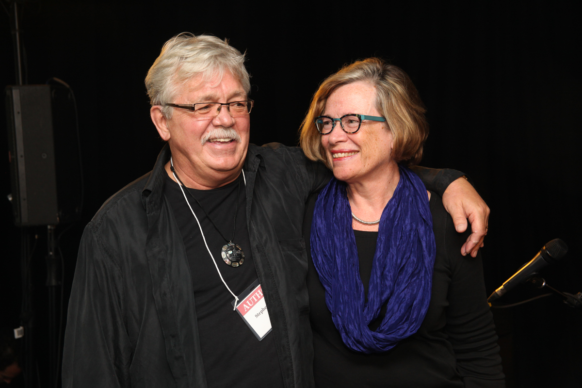  Author Stephen Reid and BCFI founder Carol Finlay at Kingston WritersFest, 2014.