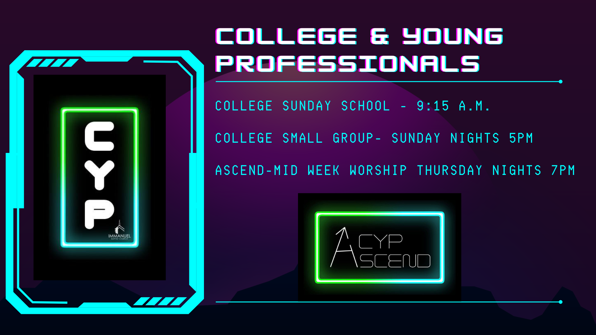College/Young Professionals — Immanuel Baptist Church