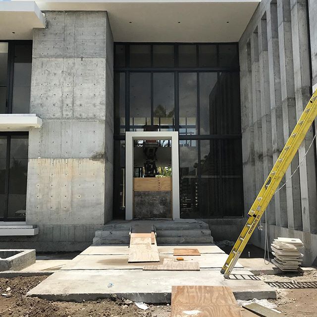 Coming soon...12 foot x 6 foot x 4&rdquo; solid wood American Walnut door with  with blackened steel details. Architecture by Choeff Levy Fischman. Design by Lucila Anderson. Construction by Alfredo Borges. Front door by #byblosgroup