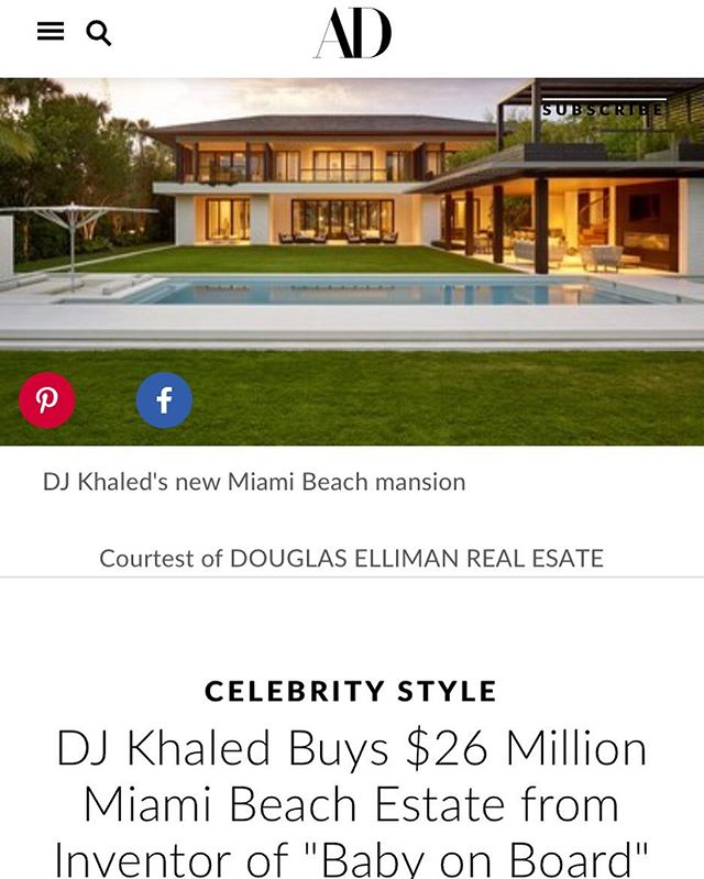 Hey 👋 @djkhaled hope you enjoy your new home! Exterior millwork and interior wood ceilings by #byblosgroup. Designed by @cmadsi Built by Adler Construction. @archdigest