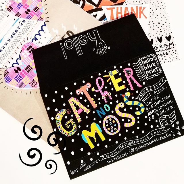 Here&rsquo;s another snap of my cute lettering for @gathernomossstudio #blueprintshow @blueprintshows #stationeryaddict #stationery #printandpattern #greetingcards #surfacepatterndesign