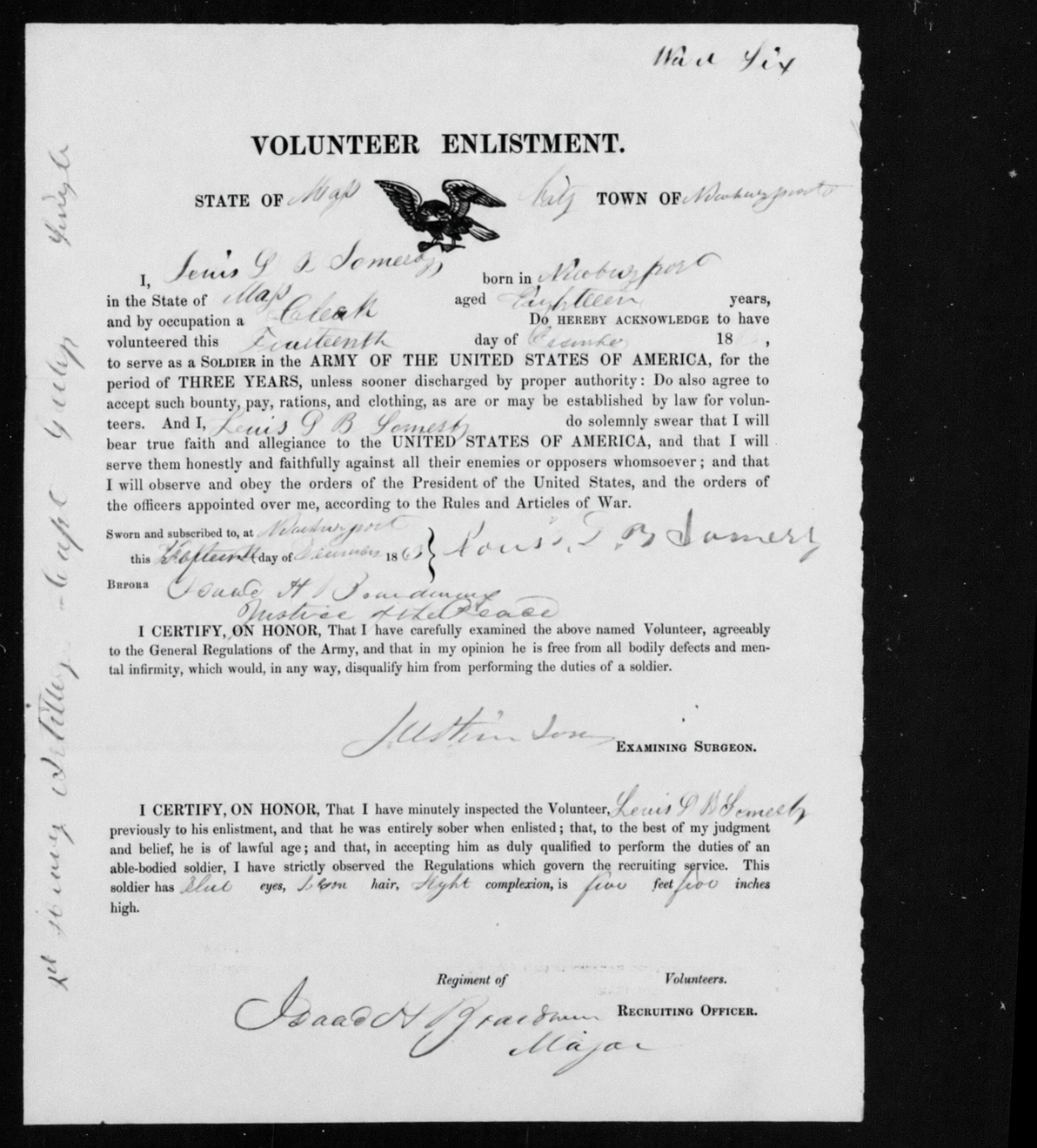 Louis Somerby Dec 1863 Enlistment.png