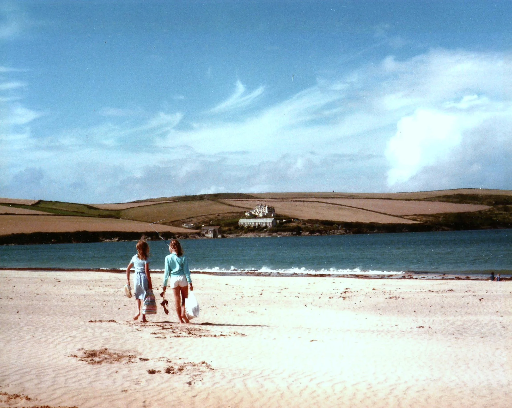 Childhood holidays in north Cornwall - and the emotional significance of a certain place - sparked the initial idea. Here my sister and I are walking on Tregirls Beach, aged 11 and 9, 1984.