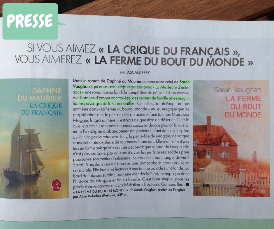 Likened to Daphne du Maurier - a huge inspiration for this novel - in French Elle.