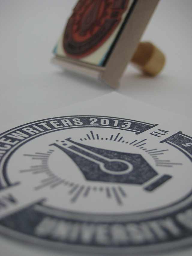 one of the few rubber stamps that were produced to aide in the branding efforts