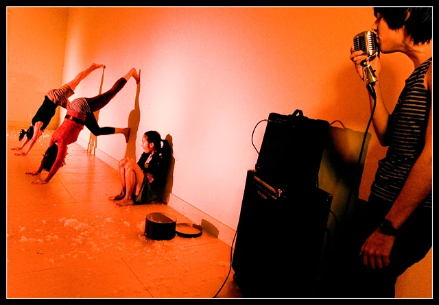 We Are Normal, Cha Cha Chaaa with Yellow Tape Construction Co. @ Clear Springs Studio, Austin TX (2006). Photo by Wylie Maercklein