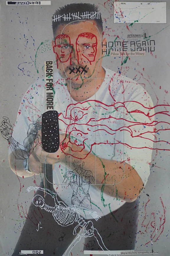 Home Again (2010) mixed media on vintage American shooting target paper 22.5” x 34”