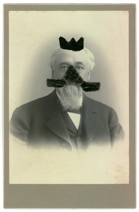 Mica Man 30 (2011)
4.25 x 6.5 inches
Mica collage on found vintage photograph
