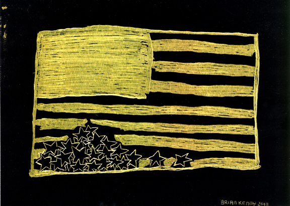 Fallen Stars Engraving on gold foil scratchboard 5" x 7"