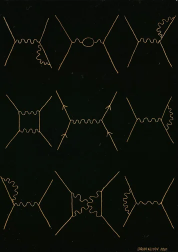 Quantum Electro Dynamics Engraving on copper foil scratchboard 5" x 7"