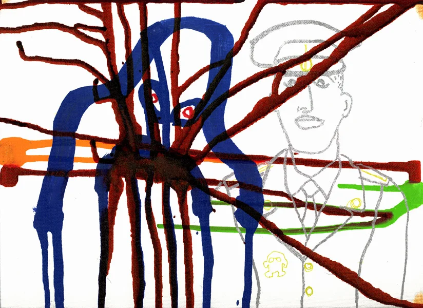 Blood Bath & Beyond (2006) Ink on canvas panel 9 x 12 inches