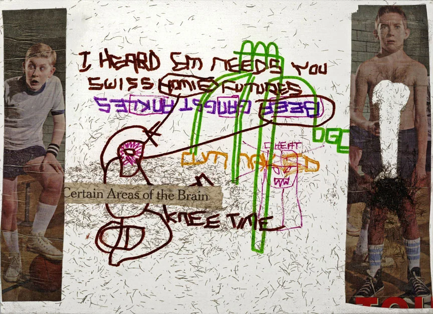     Certain Areas   (2007)  collage and SUPERM hair on canvas panel  9 x  12 inches﻿﻿  