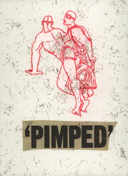 SUPERM (Brian Kenny & Slava Mogutin) Pimped , 2007 Mixed media on canvas panel, 6" x 8"