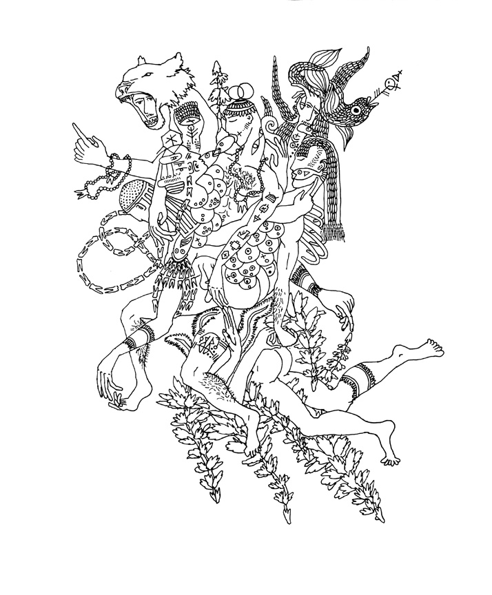 Superpositions 2 (2013) ink on paper 14 x 17 inches
