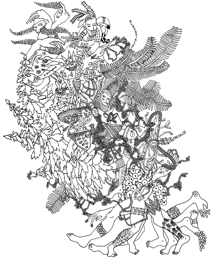 Superpositions 8 (2013) Ink on paper 14 x 17 inches