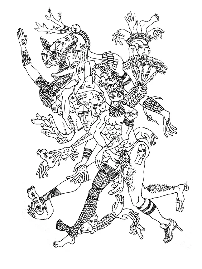 Superpositions 21 (2013) Ink on paper 14 x 17 inches