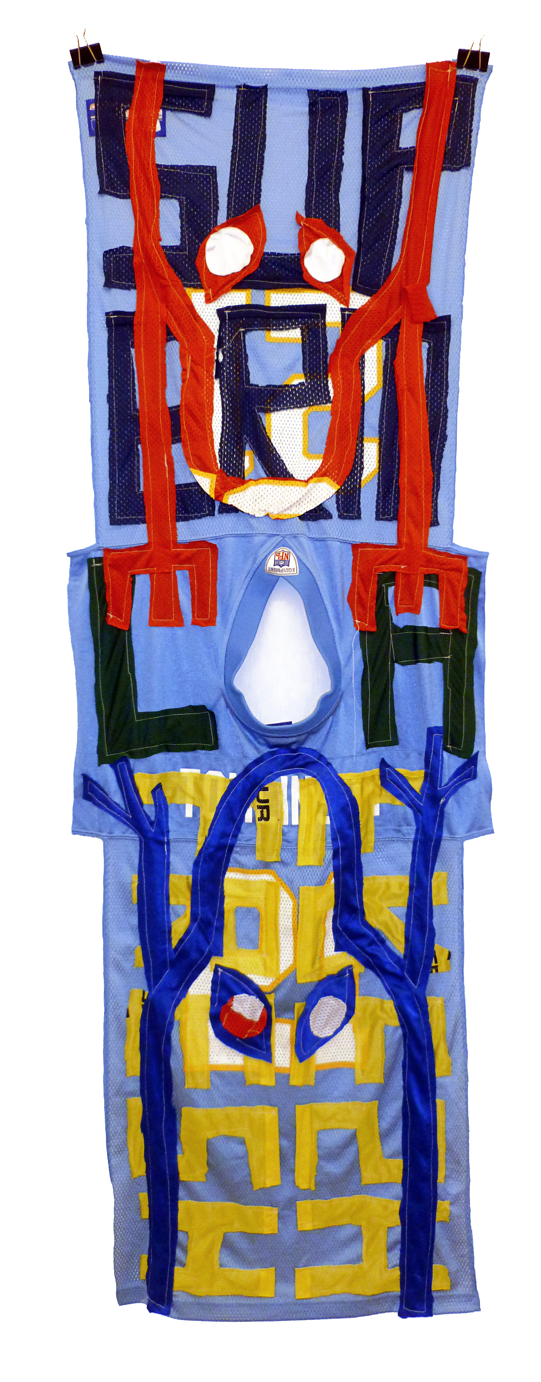 SUPERM La Fresh (2014) fabric collage 64 x 21 inches 