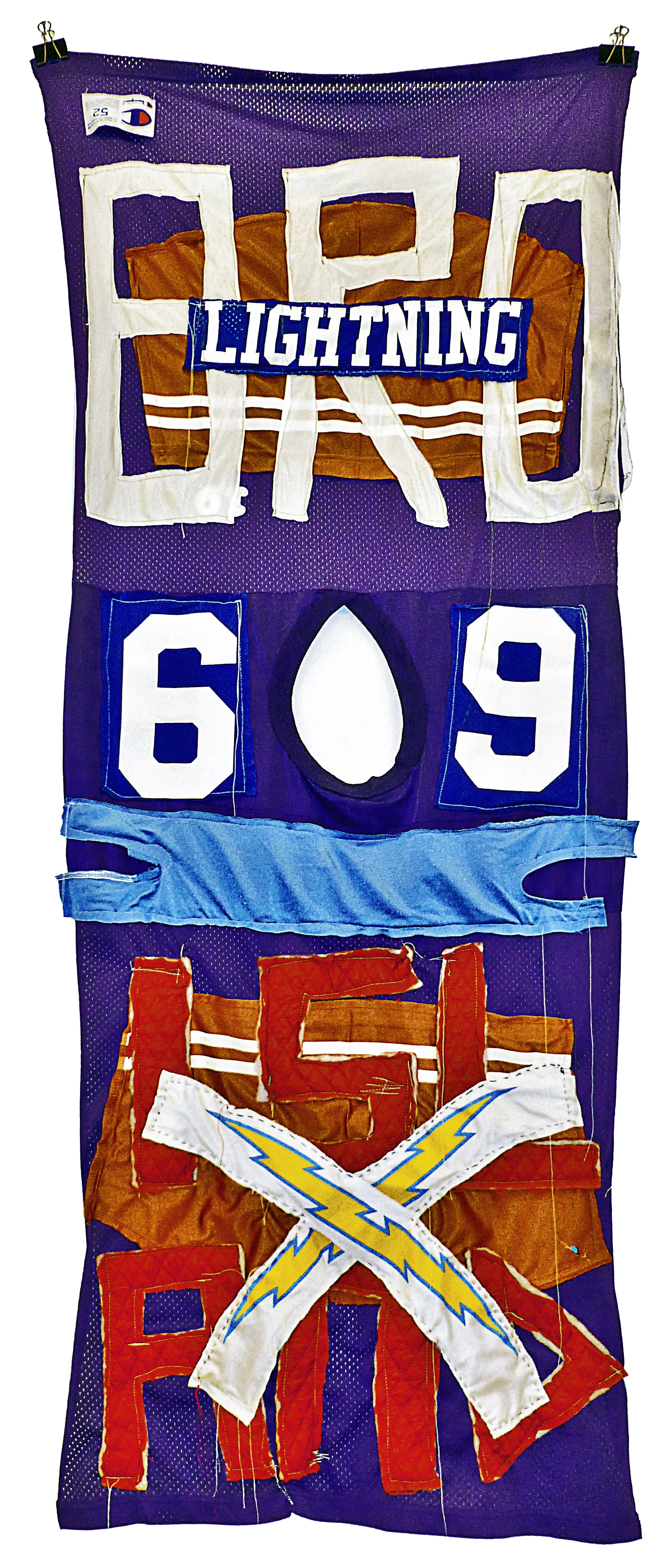 Bro Island (2014) fabric collage 64 x 27 inches 