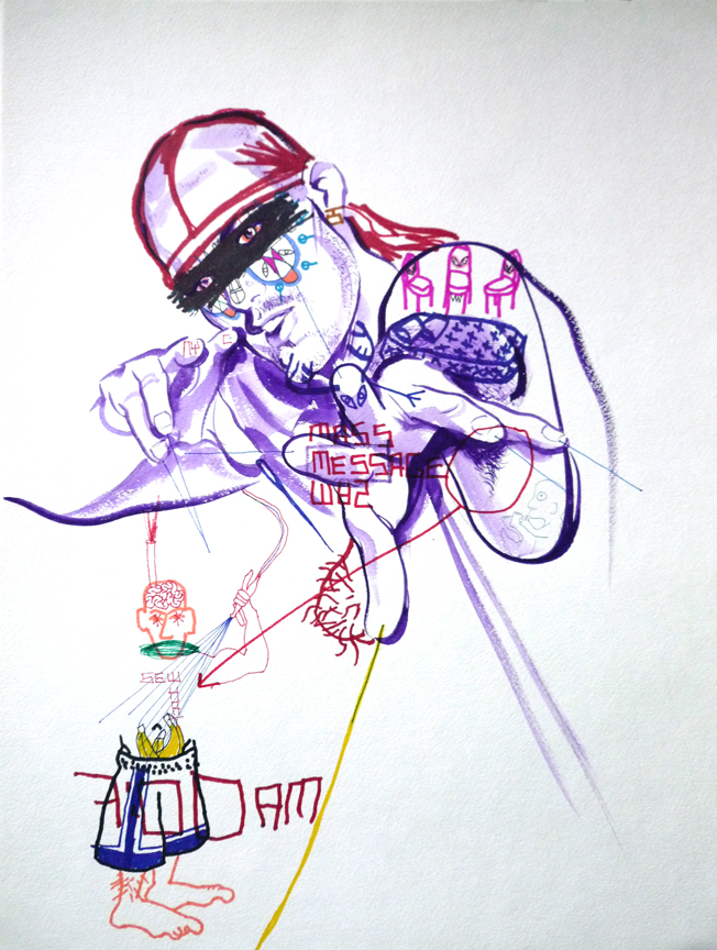 Mess Massage (2008) Brian Kenny with Robert W. Richards ink and gouache on paper 14 x 17 inches