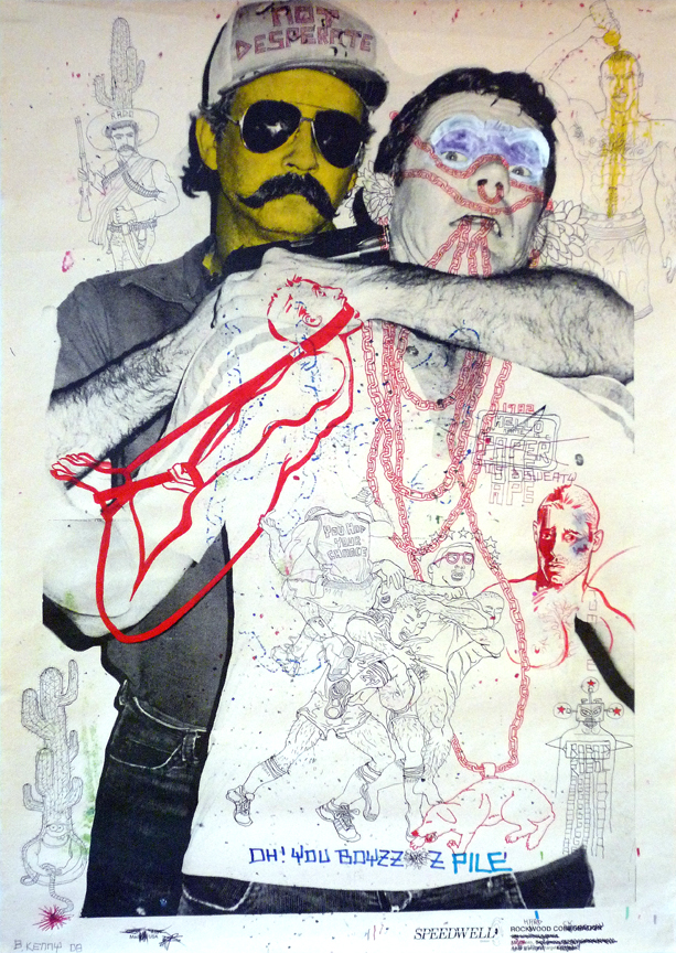 Not Desperate Boyz (2008) Brian Kenny with Robert W. Richards ink and gouache on American shooting target paper 20 x 29 inches