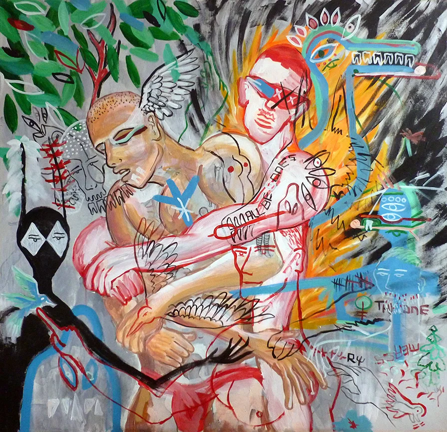 Build Burn (2015) Acrylic on canvas 54 x 54 inches (private collection)